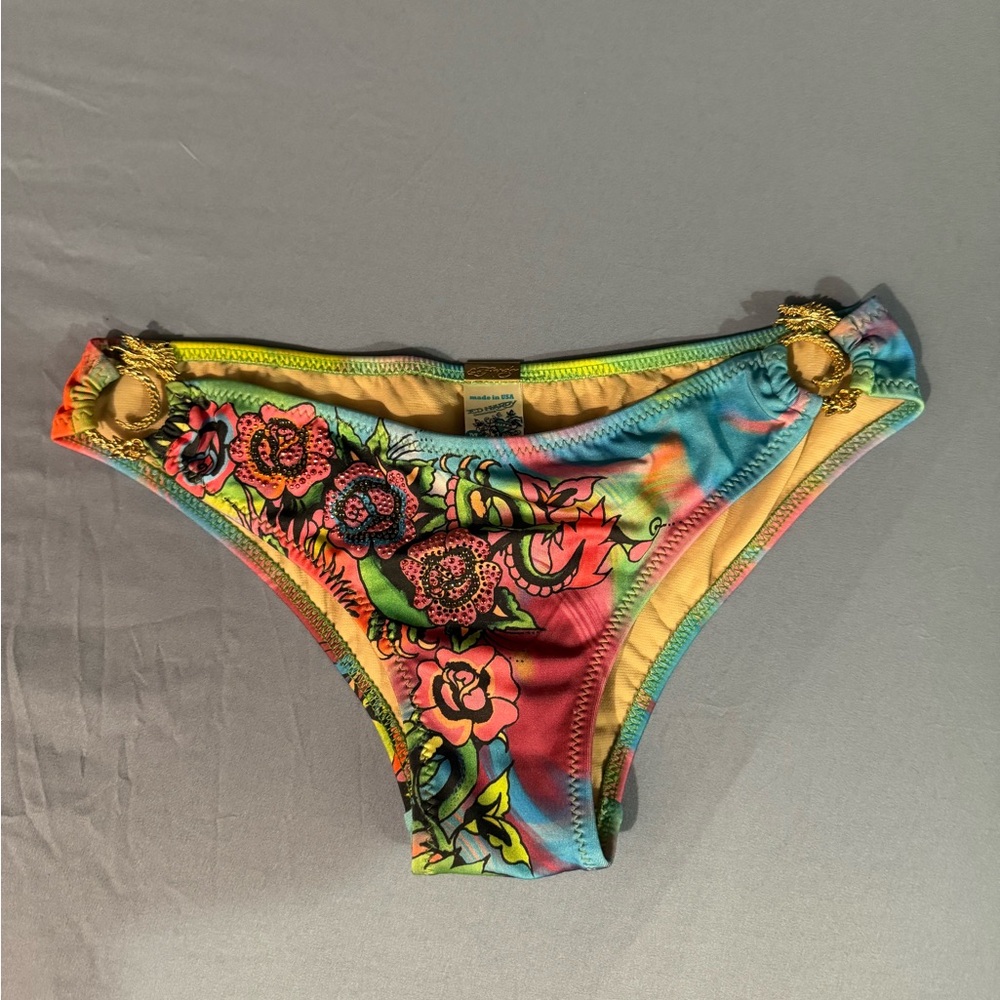 Ed Hardy Multicolor Floral Bikini Bottoms
